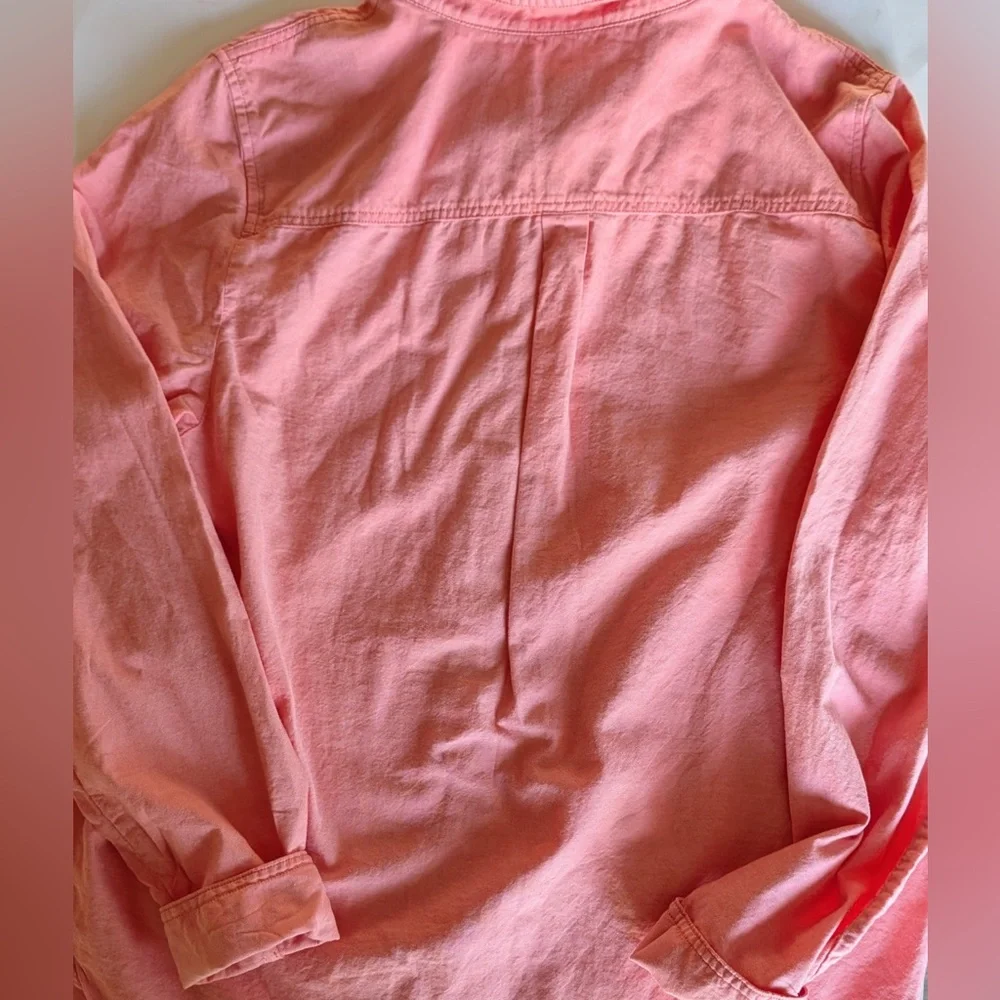 J.Crew Oxford Shirt Loose fit Long Sleeve Half Button down Large